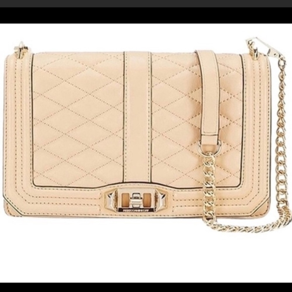 Rebecca Minkoff Beige Quilted Crossbody Bag